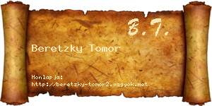 Beretzky Tomor névjegykártya